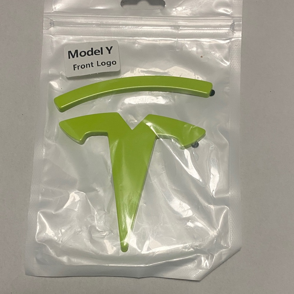 Tesla Model Y Lime Green Adhesive‎ Front Emblem